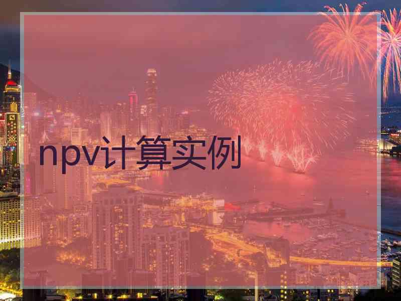 npv计算实例