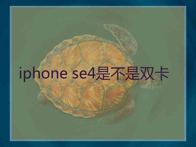 iphone se4是不是双卡