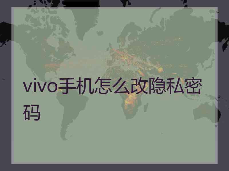 vivo手机怎么改隐私密码