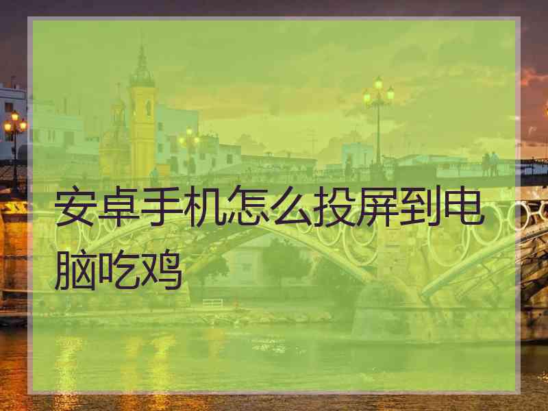 安卓手机怎么投屏到电脑吃鸡