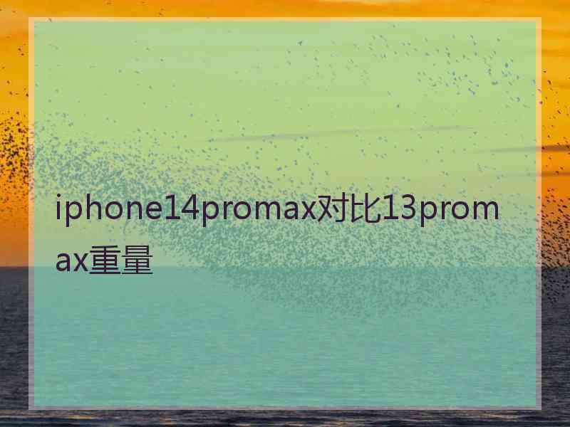 iphone14promax对比13promax重量