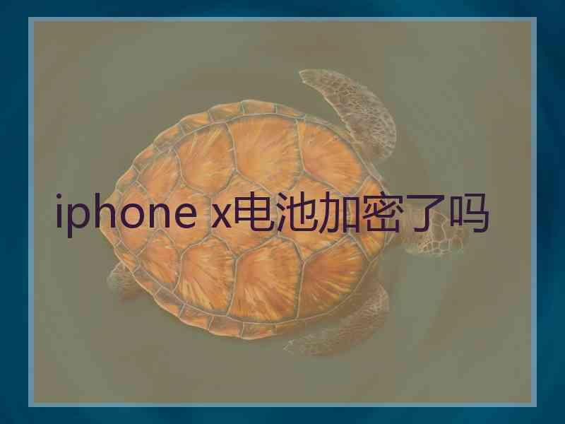 iphone x电池加密了吗