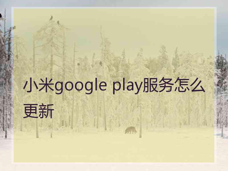 小米google play服务怎么更新