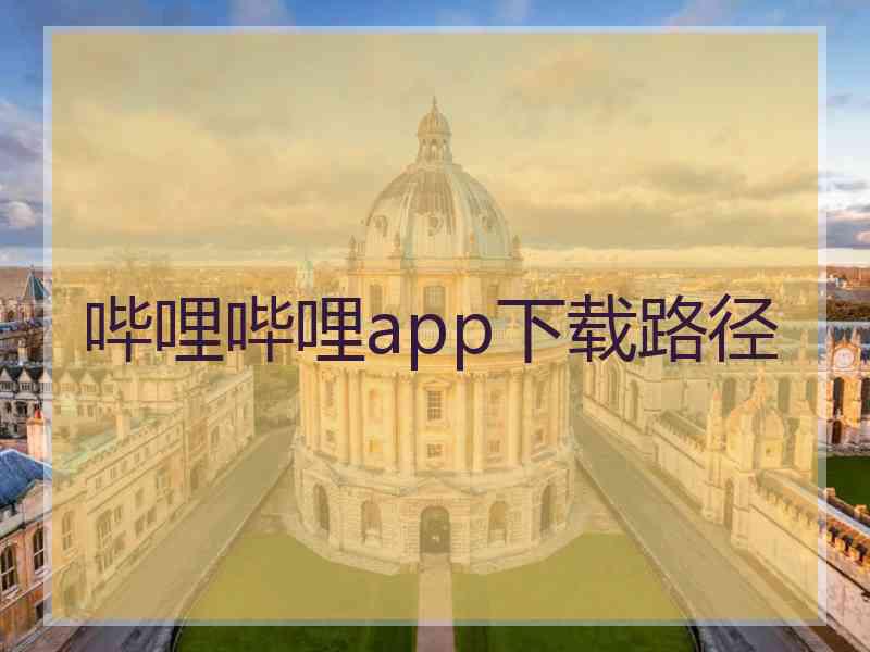 哔哩哔哩app下载路径