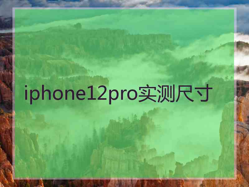 iphone12pro实测尺寸