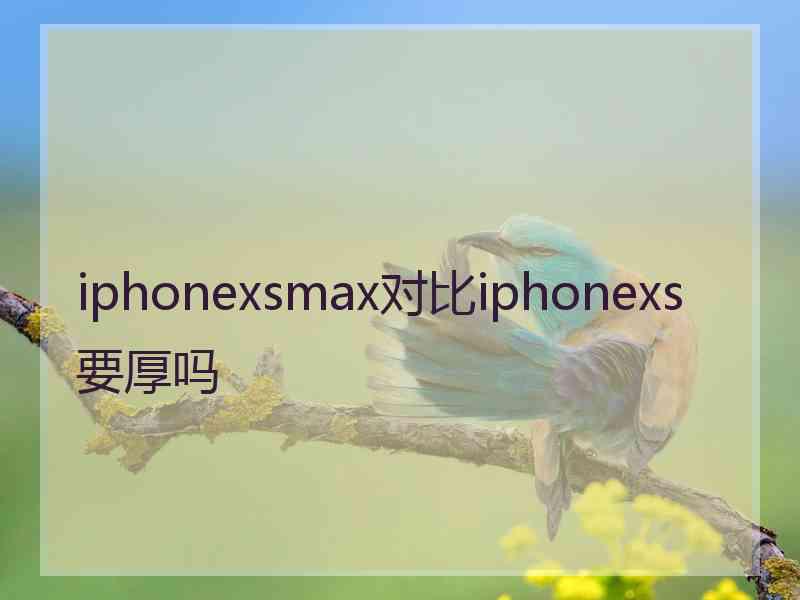 iphonexsmax对比iphonexs要厚吗