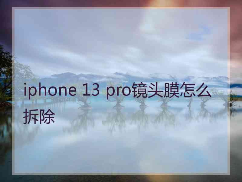 iphone 13 pro镜头膜怎么拆除