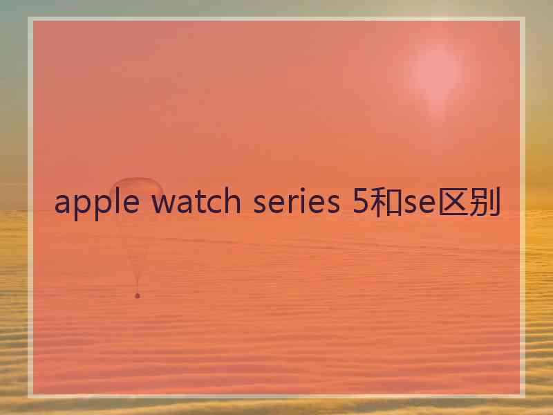 apple watch series 5和se区别