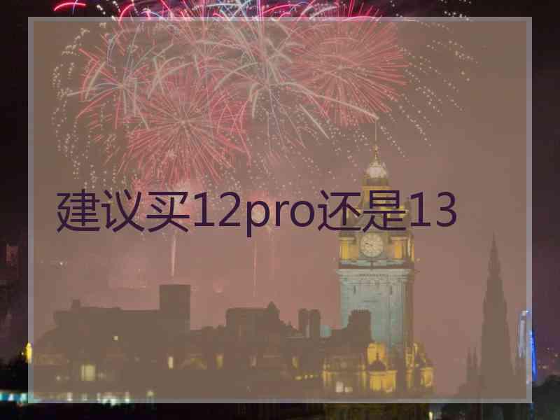 建议买12pro还是13