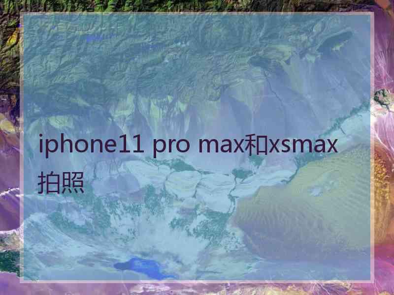 iphone11 pro max和xsmax拍照