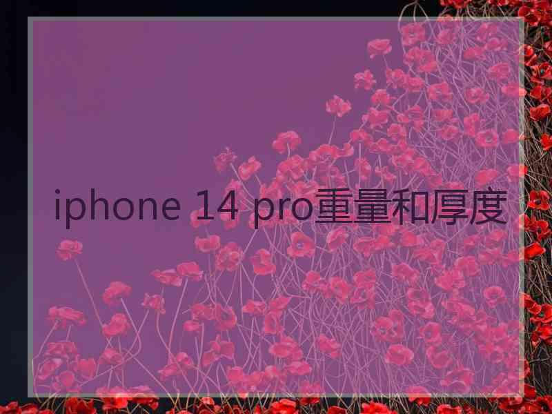 iphone 14 pro重量和厚度