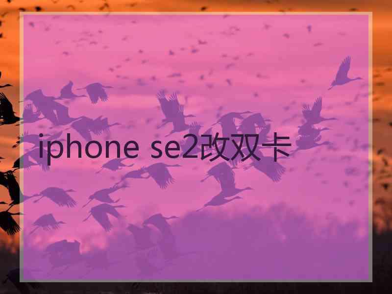 iphone se2改双卡