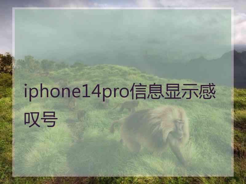 iphone14pro信息显示感叹号