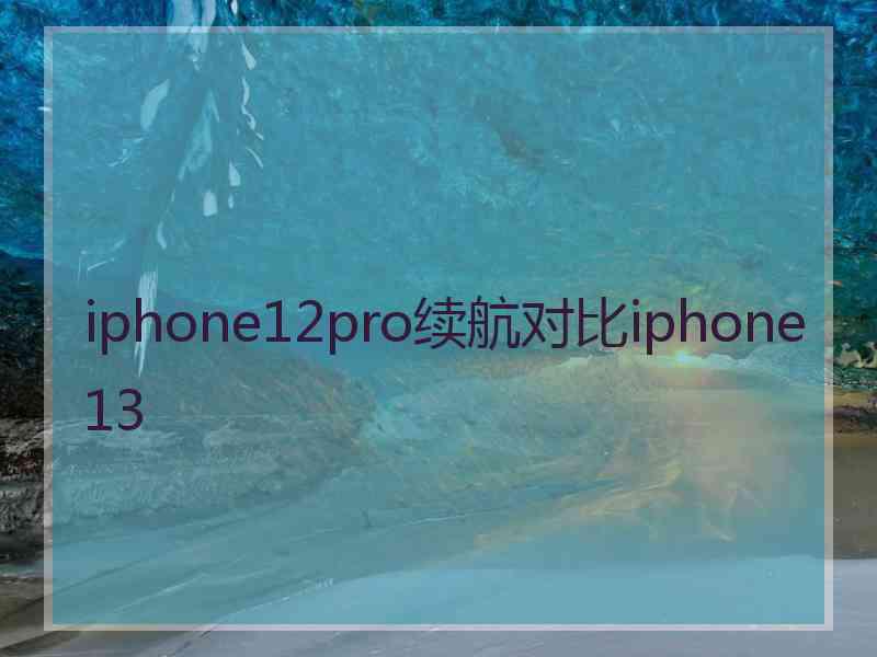 iphone12pro续航对比iphone13