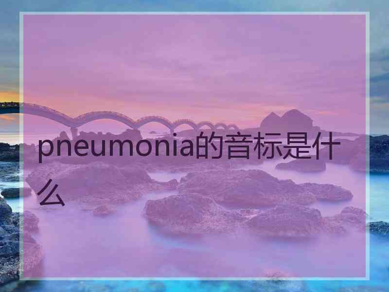 pneumonia的音标是什么