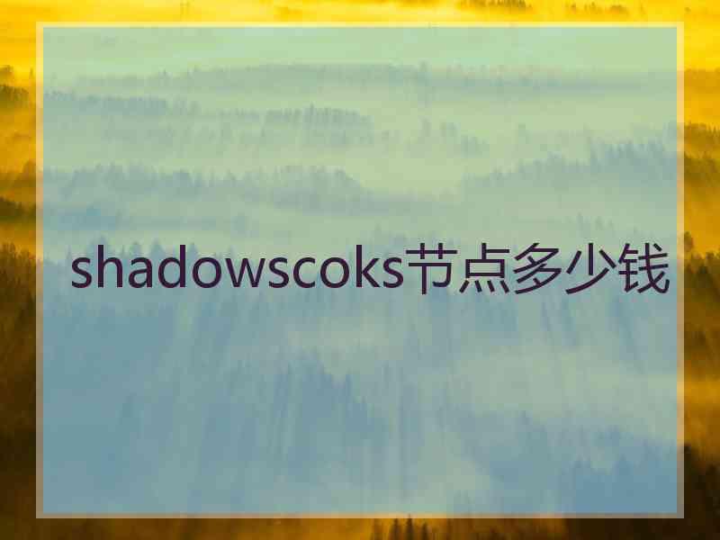 shadowscoks节点多少钱