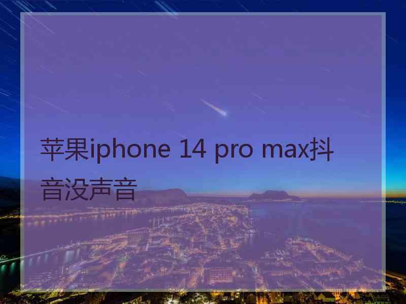 苹果iphone 14 pro max抖音没声音