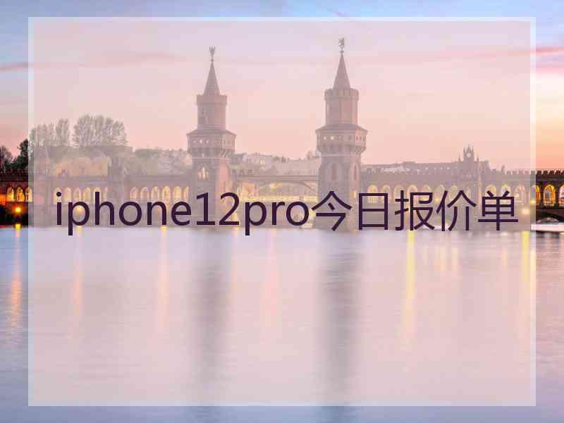 iphone12pro今日报价单