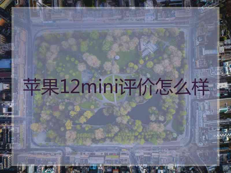 苹果12mini评价怎么样