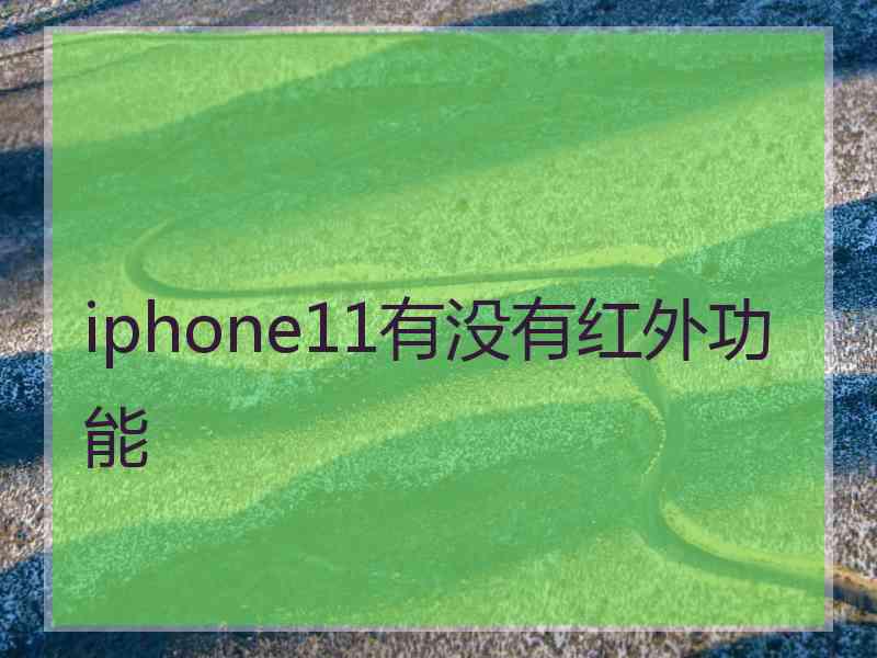 iphone11有没有红外功能