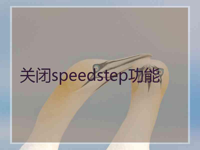 关闭speedstep功能