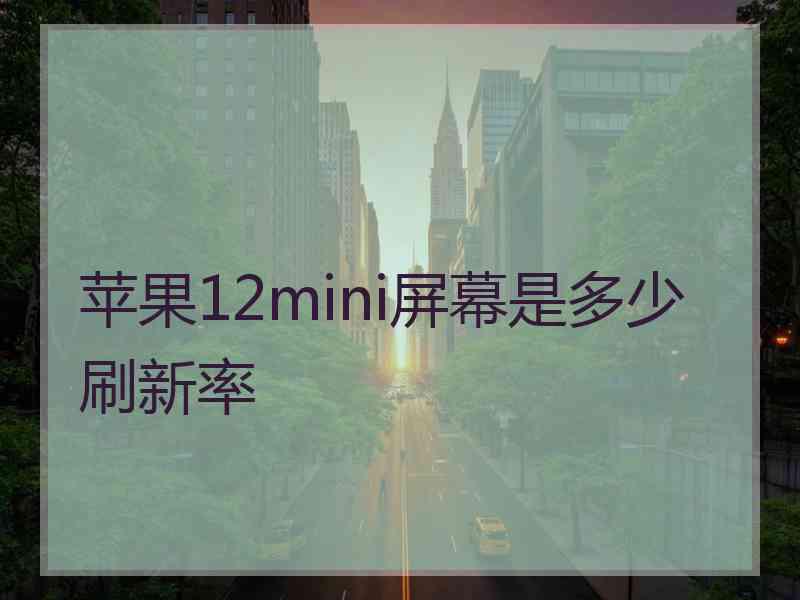 苹果12mini屏幕是多少刷新率