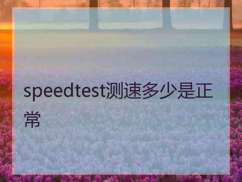 speedtest测速多少是正常