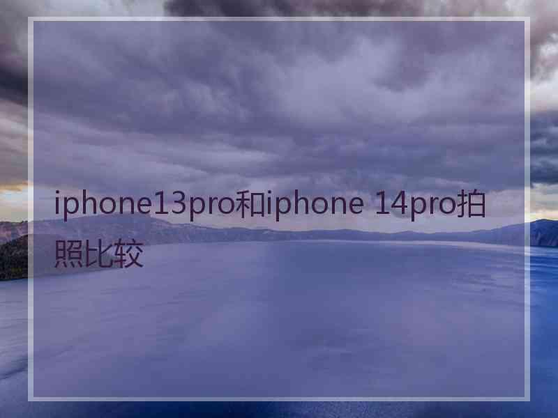 iphone13pro和iphone 14pro拍照比较