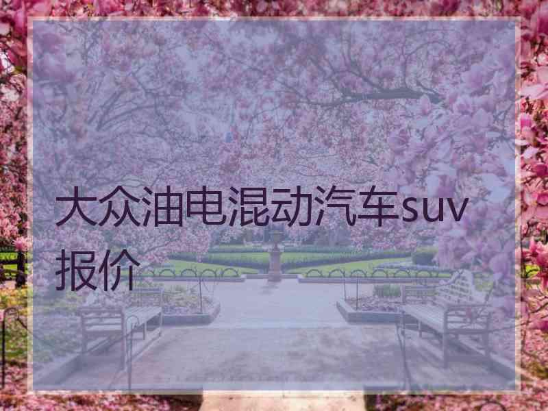 大众油电混动汽车suv报价