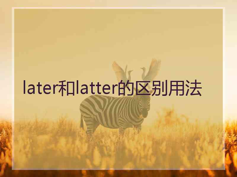 later和latter的区别用法