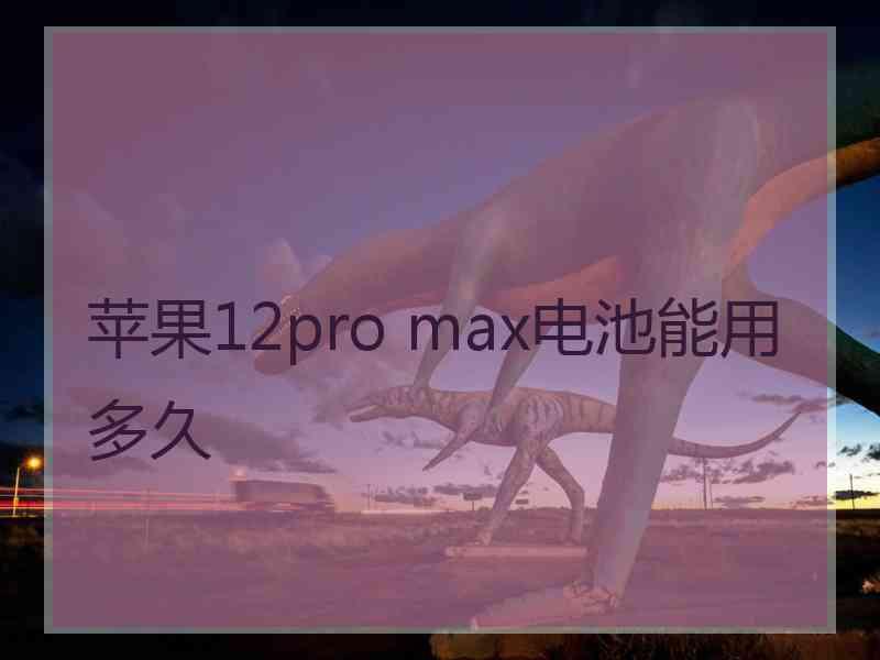 苹果12pro max电池能用多久