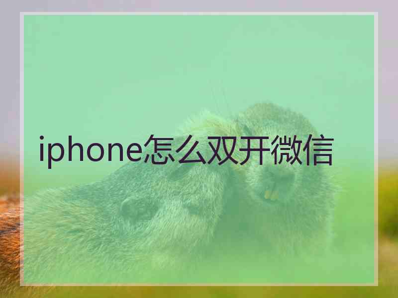 iphone怎么双开微信