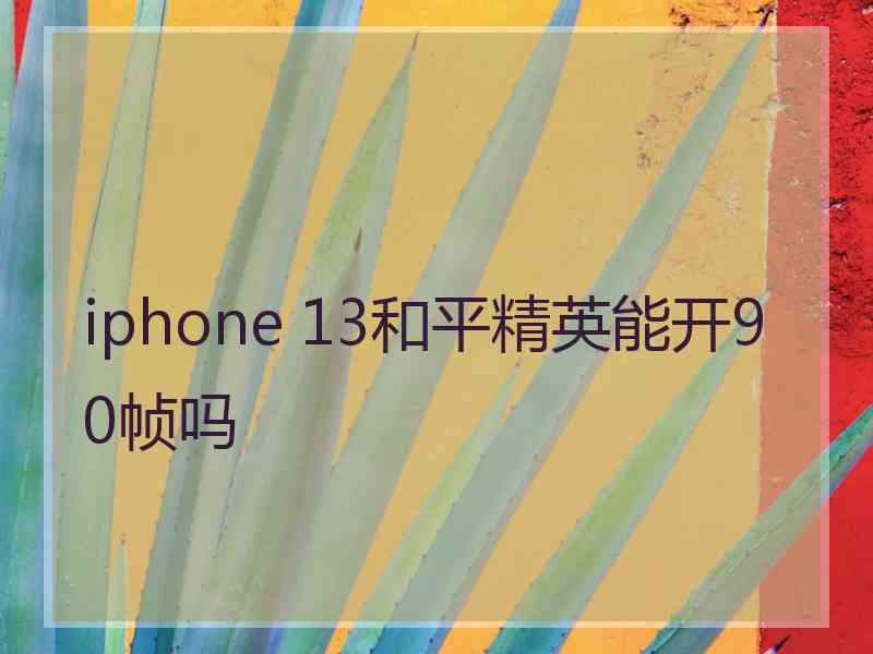 iphone 13和平精英能开90帧吗