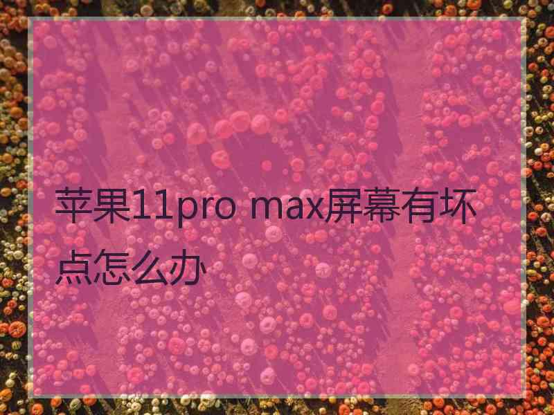 苹果11pro max屏幕有坏点怎么办