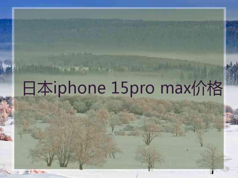 日本iphone 15pro max价格