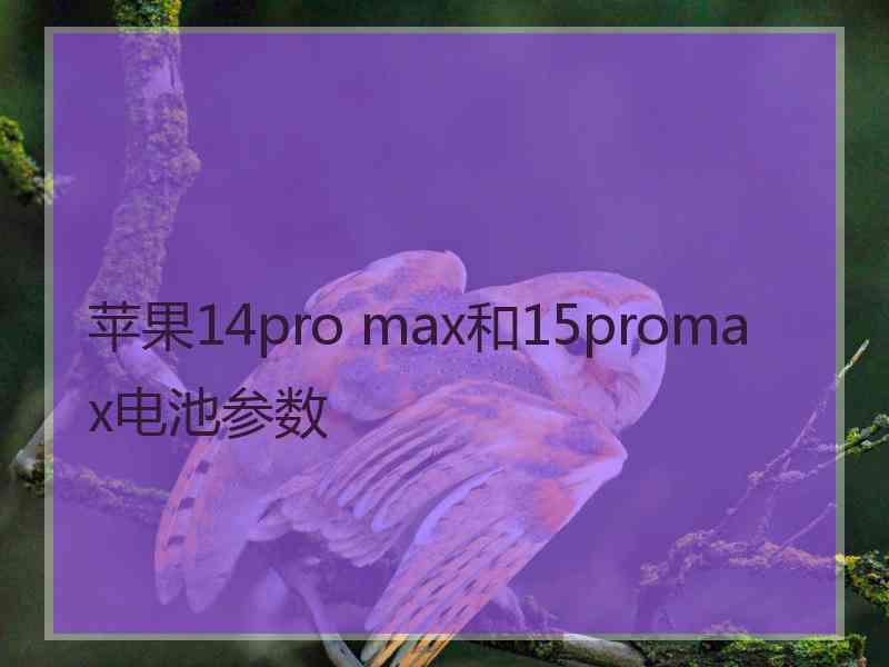 苹果14pro max和15promax电池参数