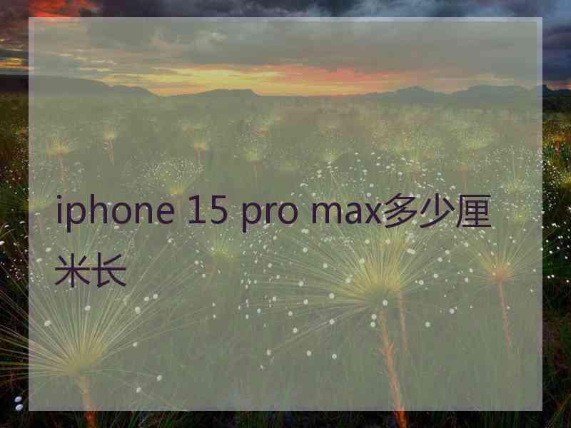 iphone 15 pro max多少厘米长