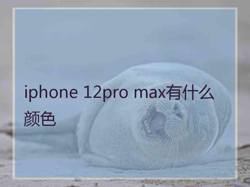 iphone 12pro max有什么颜色