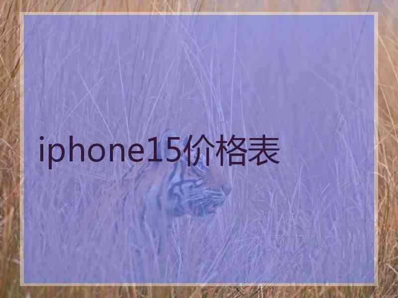 iphone15价格表