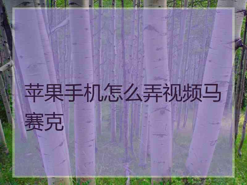 苹果手机怎么弄视频马赛克