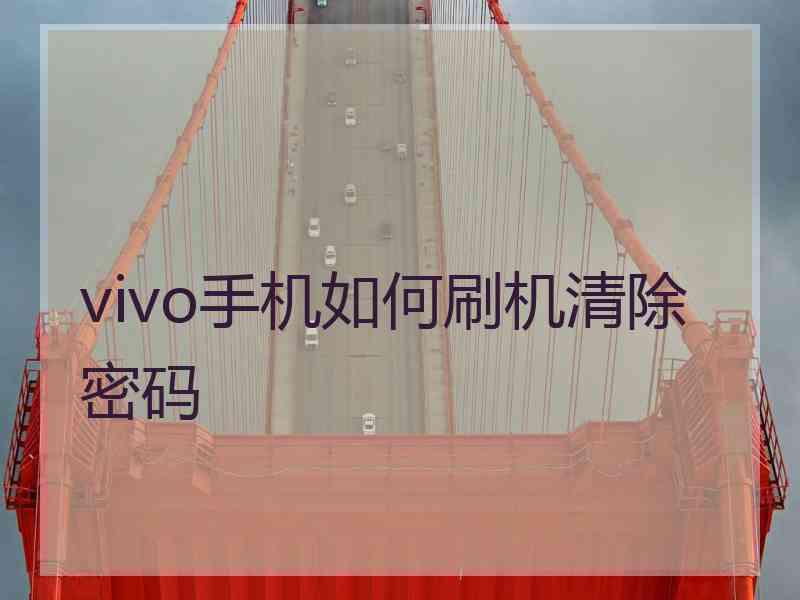 vivo手机如何刷机清除密码