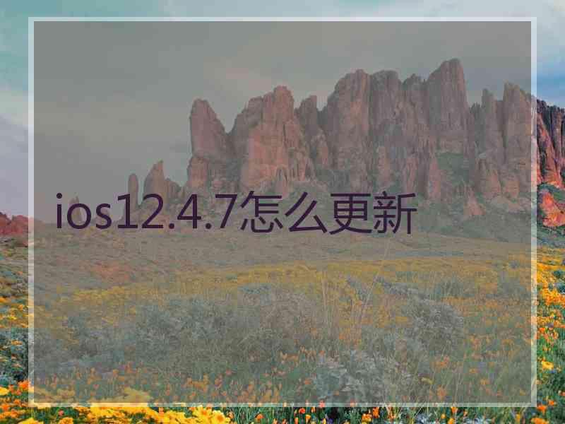 ios12.4.7怎么更新