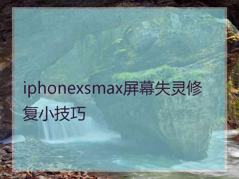 iphonexsmax屏幕失灵修复小技巧