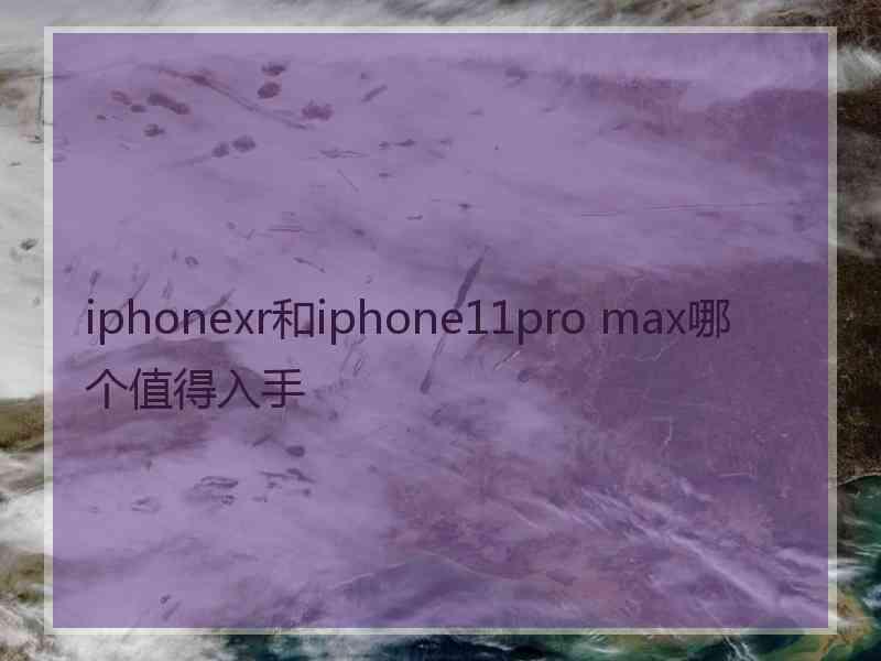 iphonexr和iphone11pro max哪个值得入手