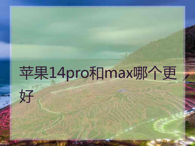 苹果14pro和max哪个更好