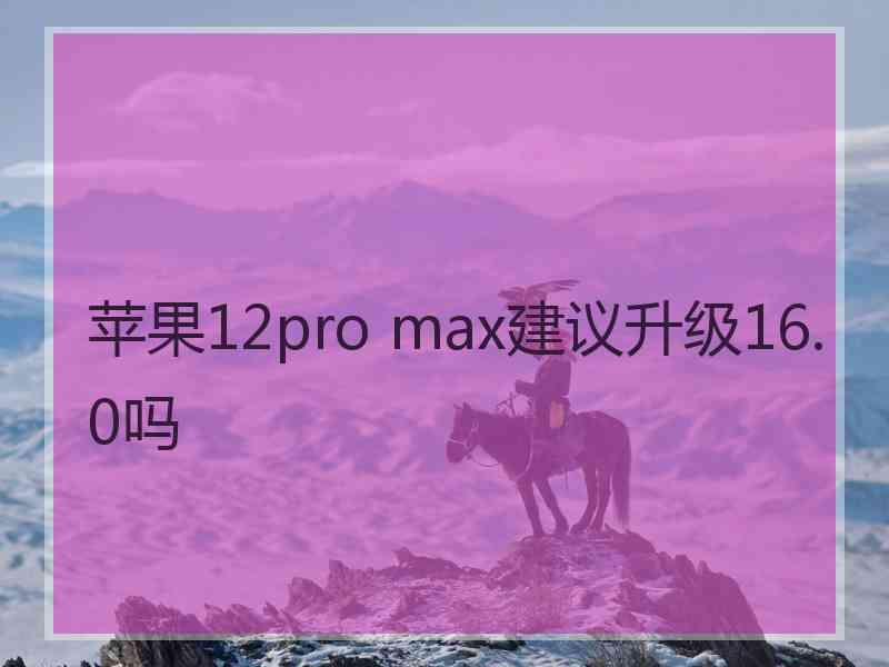 苹果12pro max建议升级16.0吗