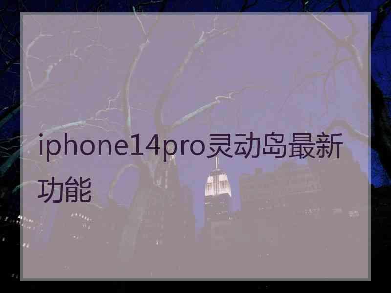 iphone14pro灵动岛最新功能