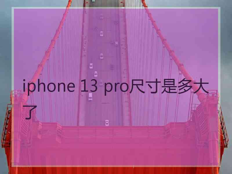 iphone 13 pro尺寸是多大了