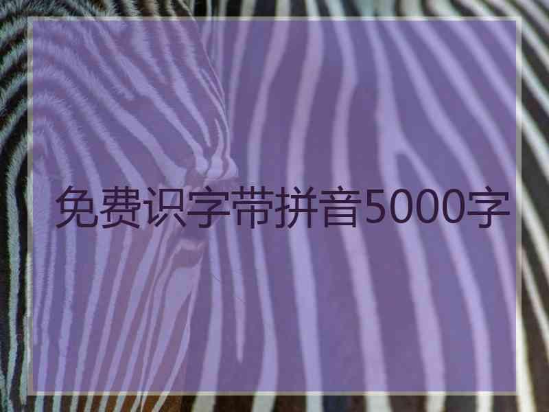 免费识字带拼音5000字