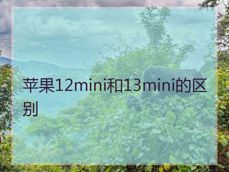 苹果12mini和13mini的区别